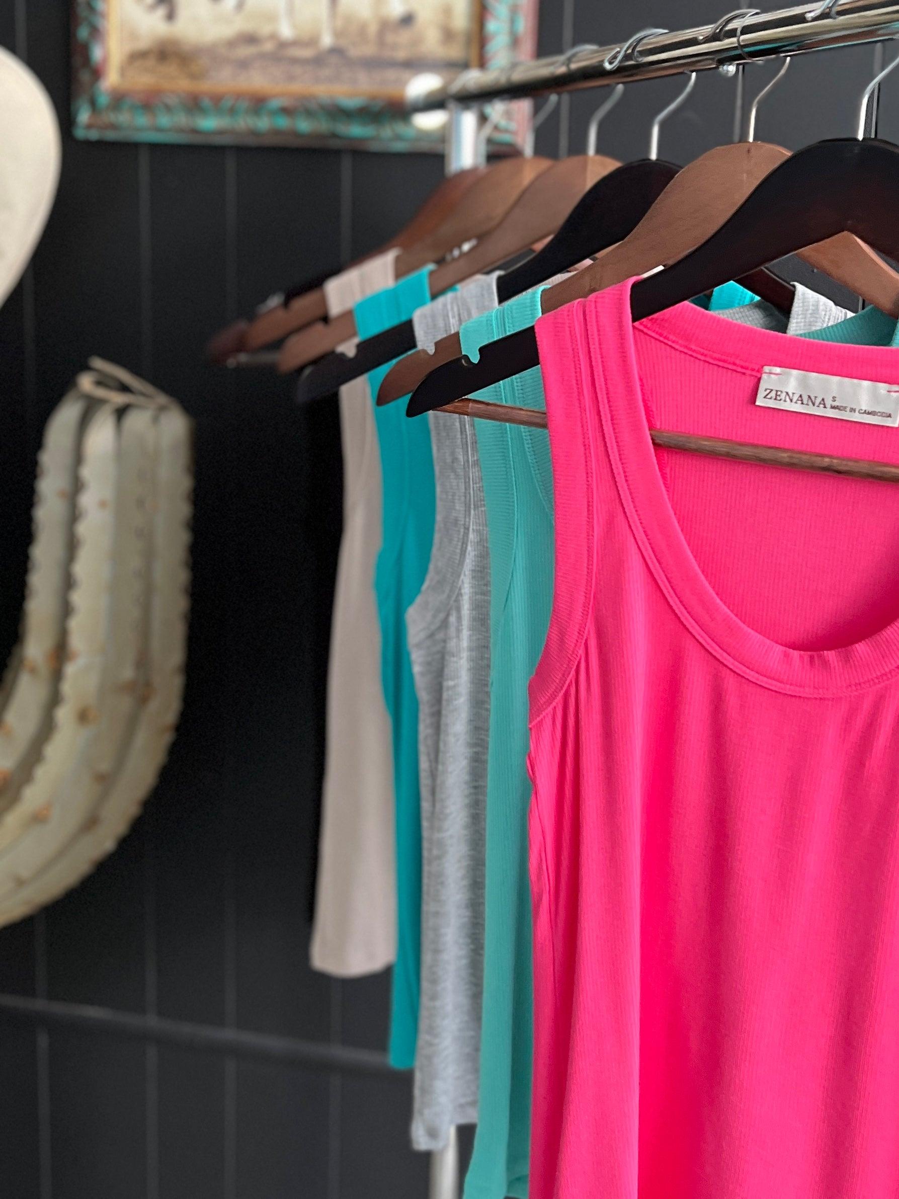 Zenana Ribbed Scoop Neck Tank Top Product Image