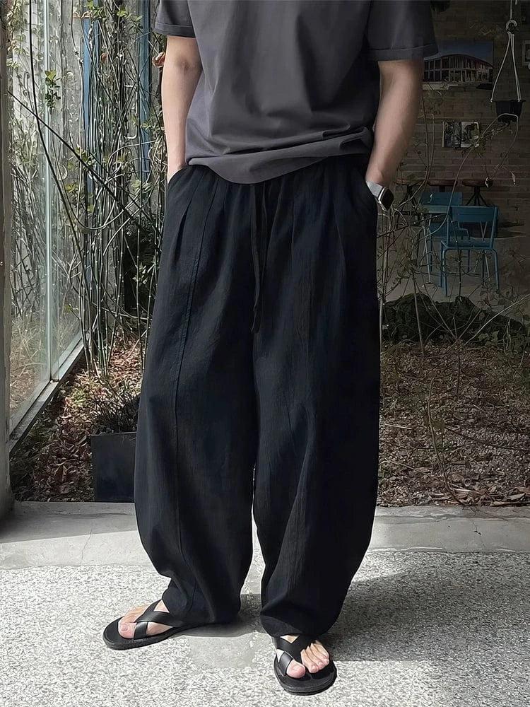 RT No. 18505 PLEATED WIDE STRAIGHT PANTS Product Image