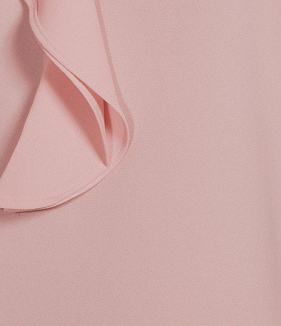 Kasper Ruffle Split V-neck Sleeveless Blouse Product Image