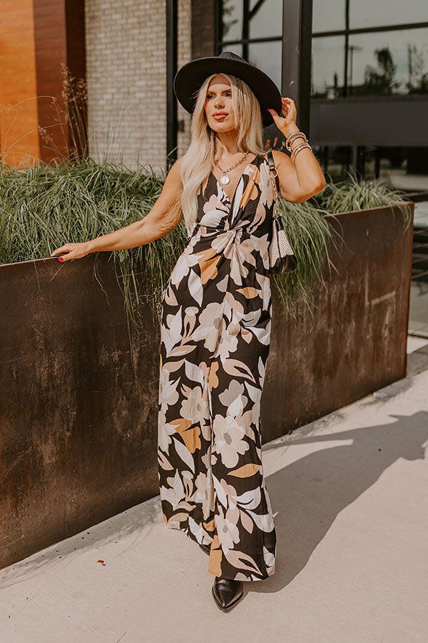 Sweetest Gesture Floral Jumpsuit in Black Curves Product Image