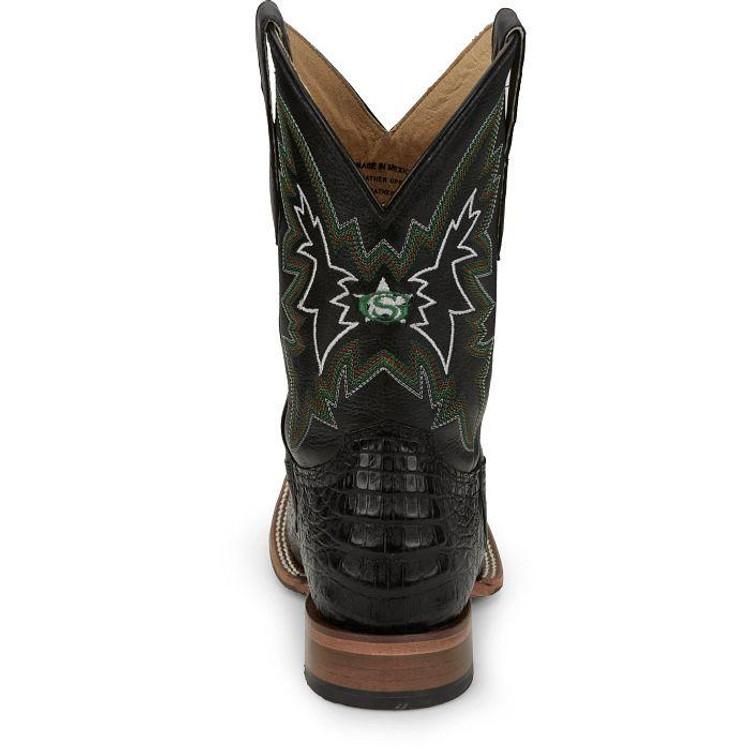 SALE Justin® Men's Haggard 11" Black Caiman Square Toe Boots Product Image