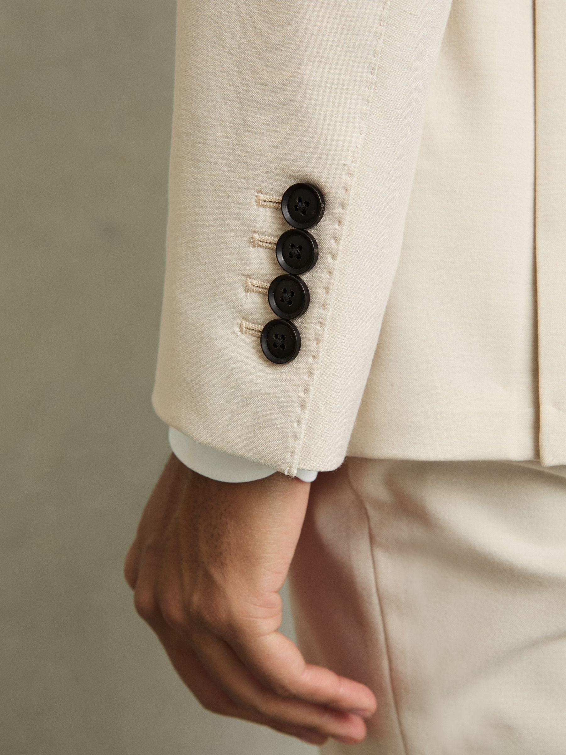 Single-Breasted Stretch Suit Blazer Slim-Fit in Stone Product Image