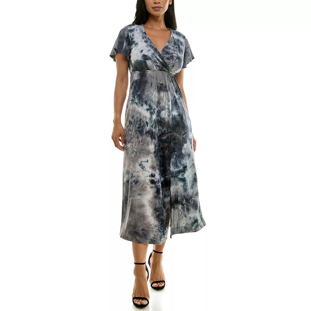 Women's Nina Leonard Flutter Sleeve Maxi Dress,  Product Image