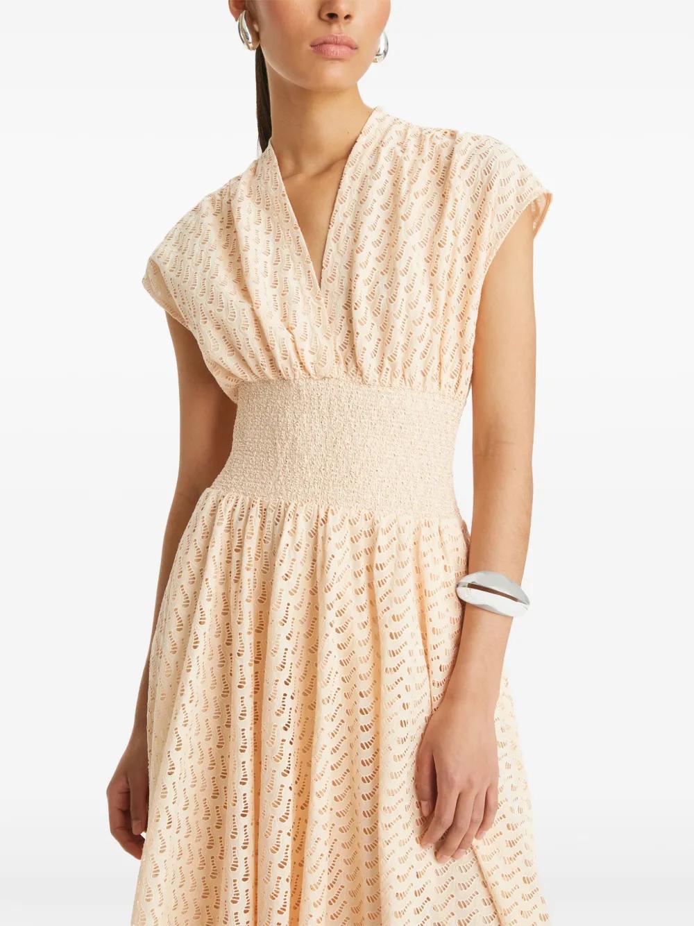 embroidered cotton midi dress Product Image