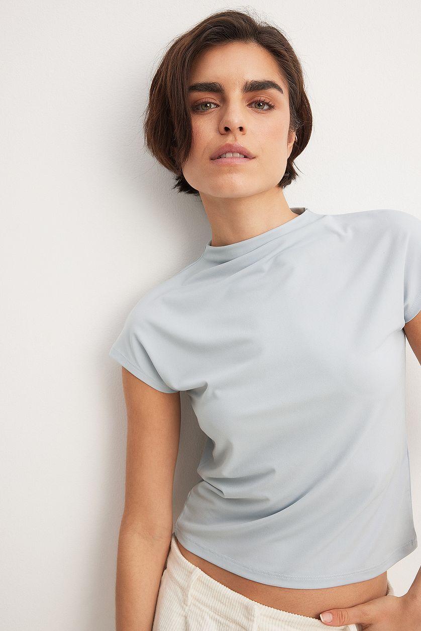 Funnel Neck Cap Sleeve Top Product Image