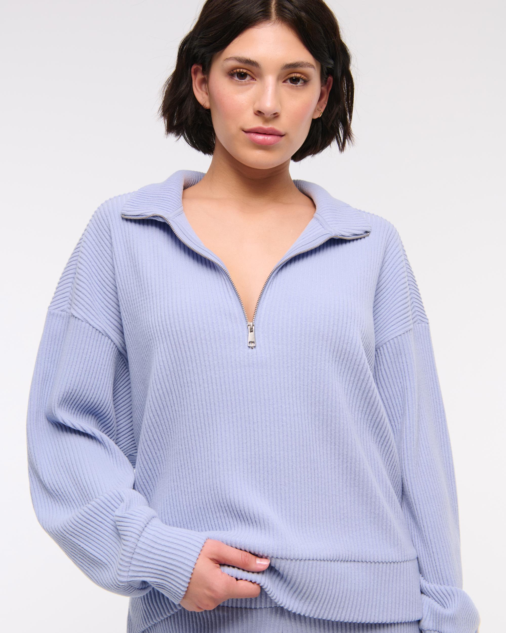 Lounge Brushed Rib Half-Zip Product Image