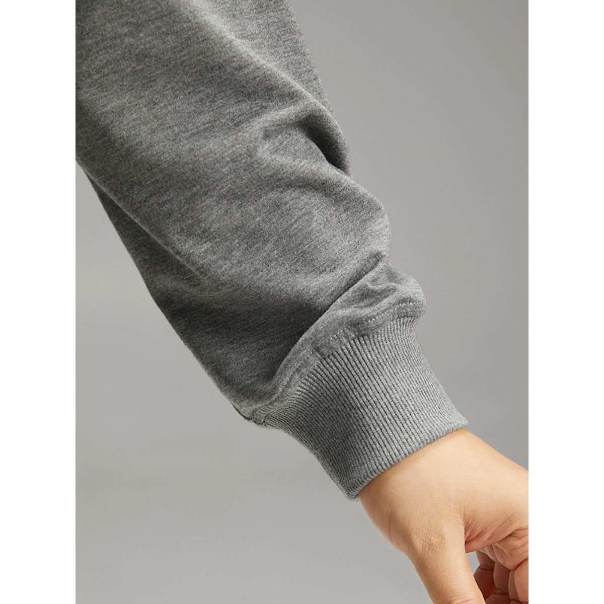 Plus Size Solid Zipper Pocket Jacket Women Gray Plain Pocket Everyday Jackets BloomChic 26/4X Product Image