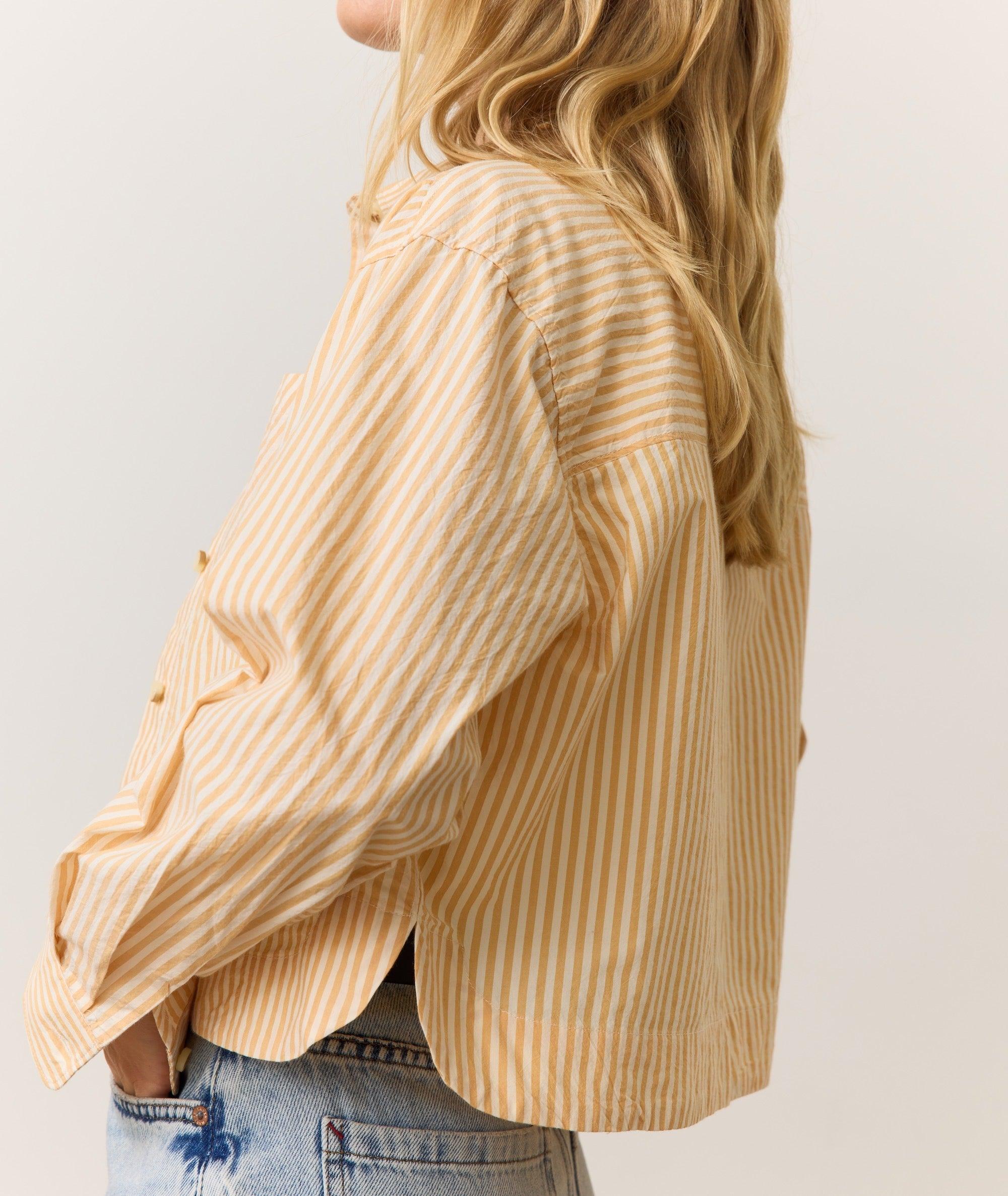 Mia Cropped Shirt in Cali Poplin Product Image