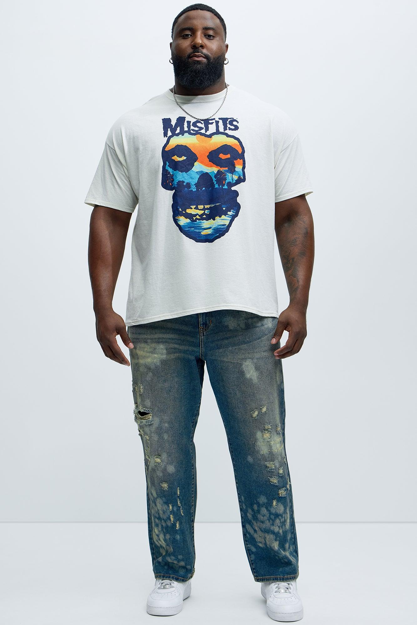Go At It Straight Stained Jeans - Vintage Blue Wash Product Image