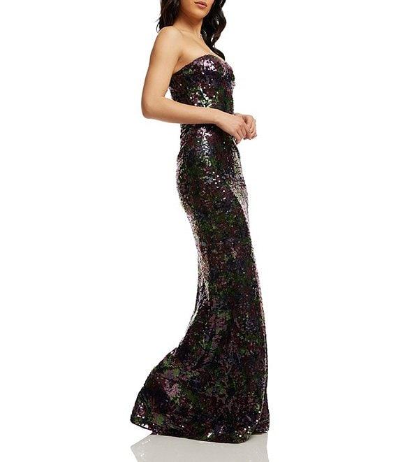 Dress the Population Sequin Strapless Sweetheart Sleeveless Mermaid Gown Product Image