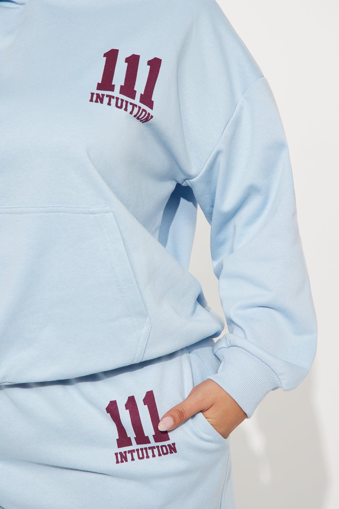 Leah Angel Number Sweatsuit Set - Light Blue Product Image