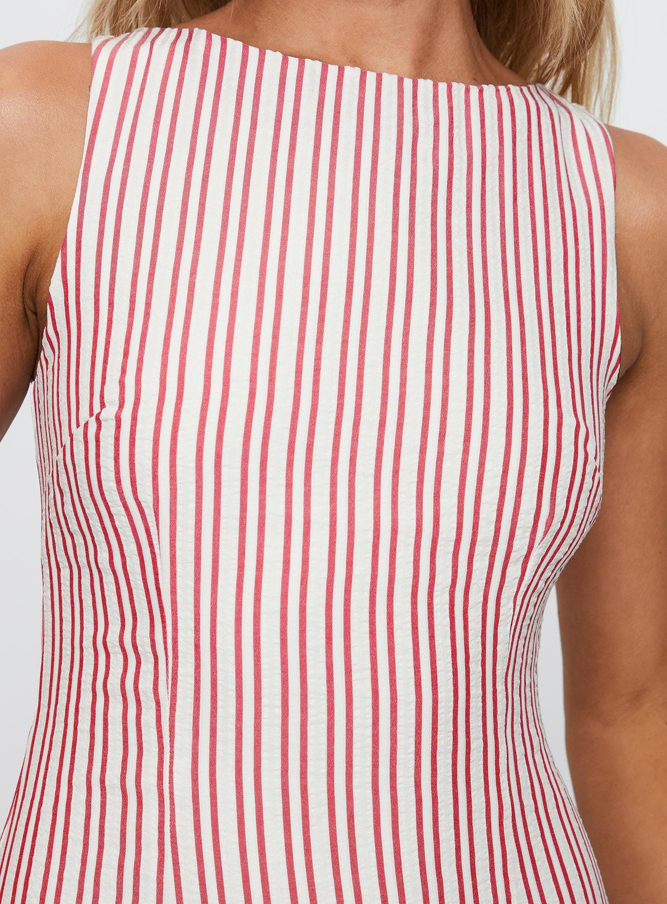 Alfalfa Shift Mini Dress Red Stripe Product Image
