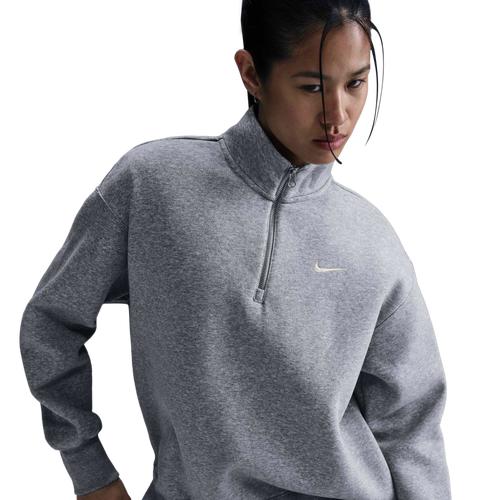 Womens Nike Sportswear Phoenix Fleece Oversized 1/4-Zip Long Sweatshirt | HJ0931-063 Product Image