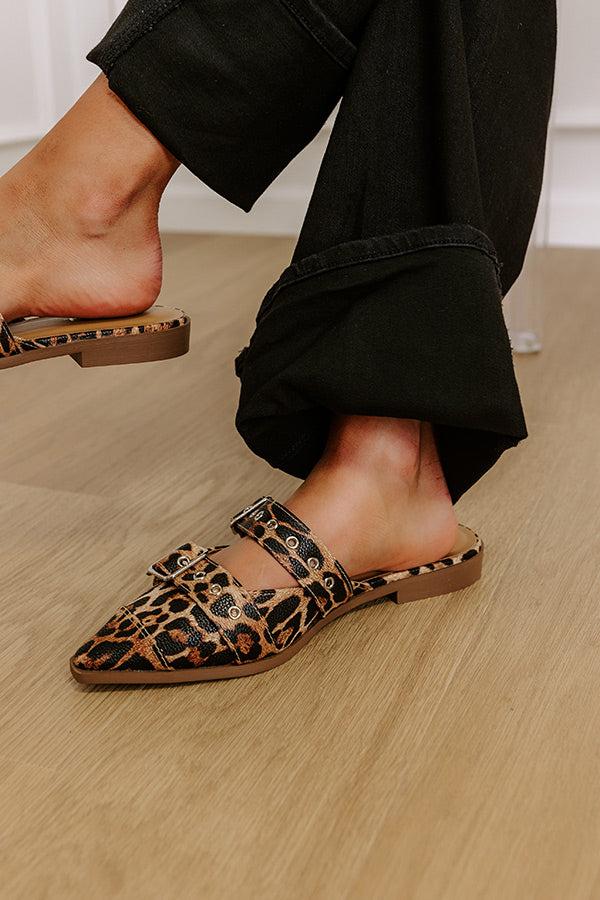 The Adaline Faux Leather Flats in Leopard Product Image