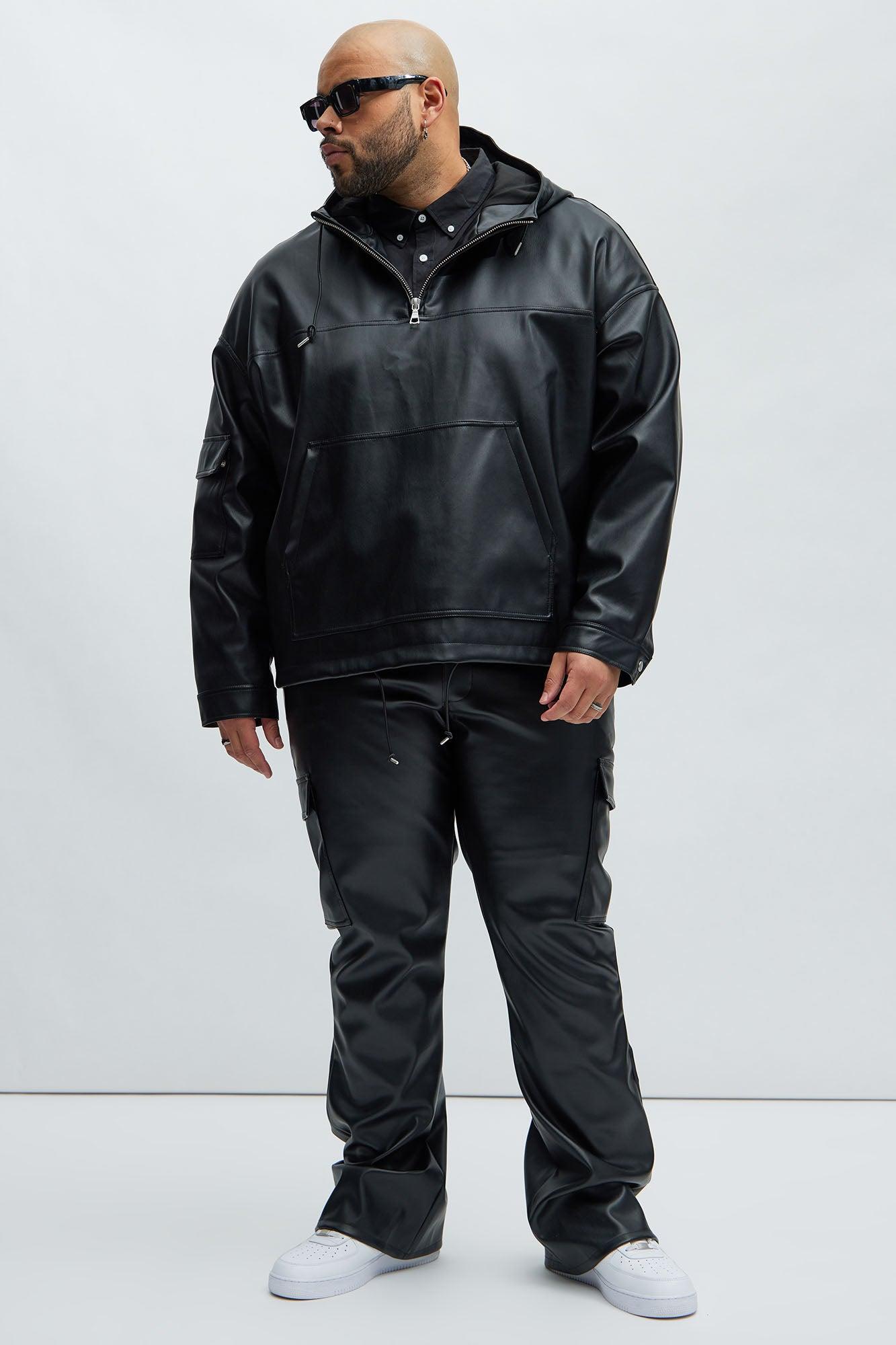 Royce Slim Faux Leather Pants - Black Product Image