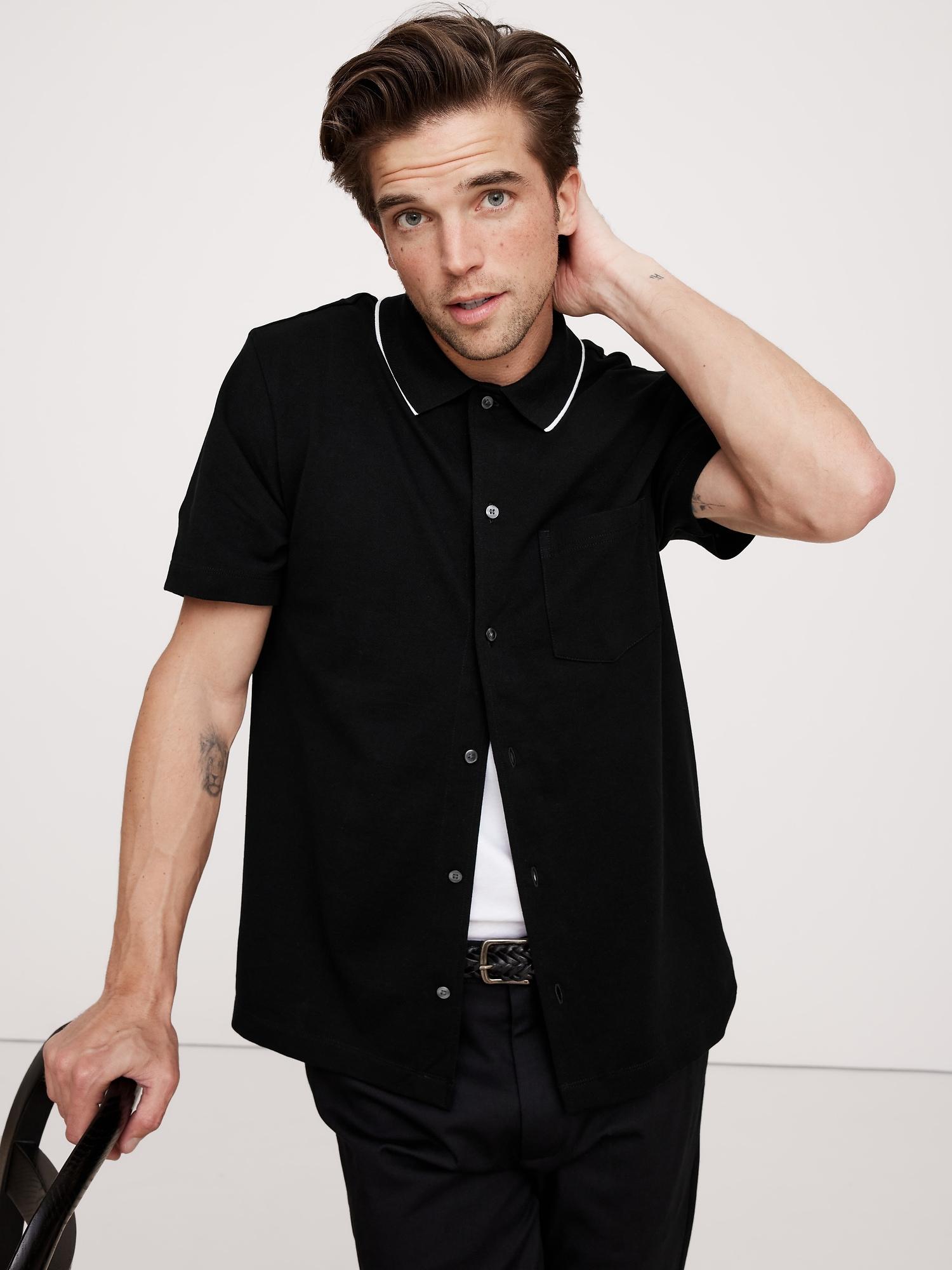 Luxury-Touch Pique Resort Shirt Product Image