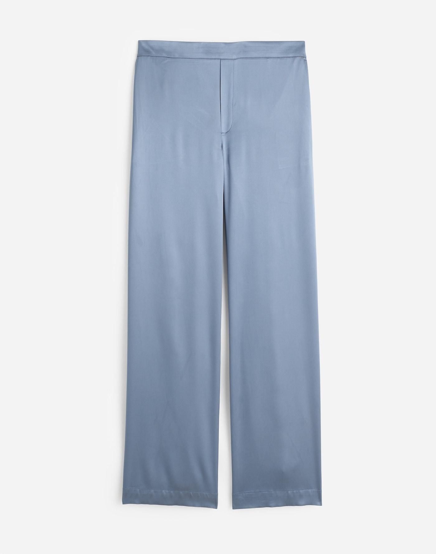 Pull-On Straight Pants in Stretch Satin Product Image
