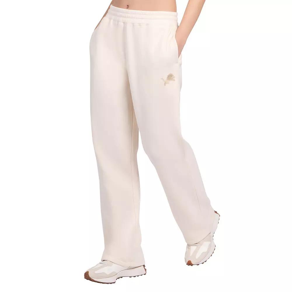 Women's Starter Cream Detroit Lions Pastel High Waisted Travel Fleece Pants,  Product Image
