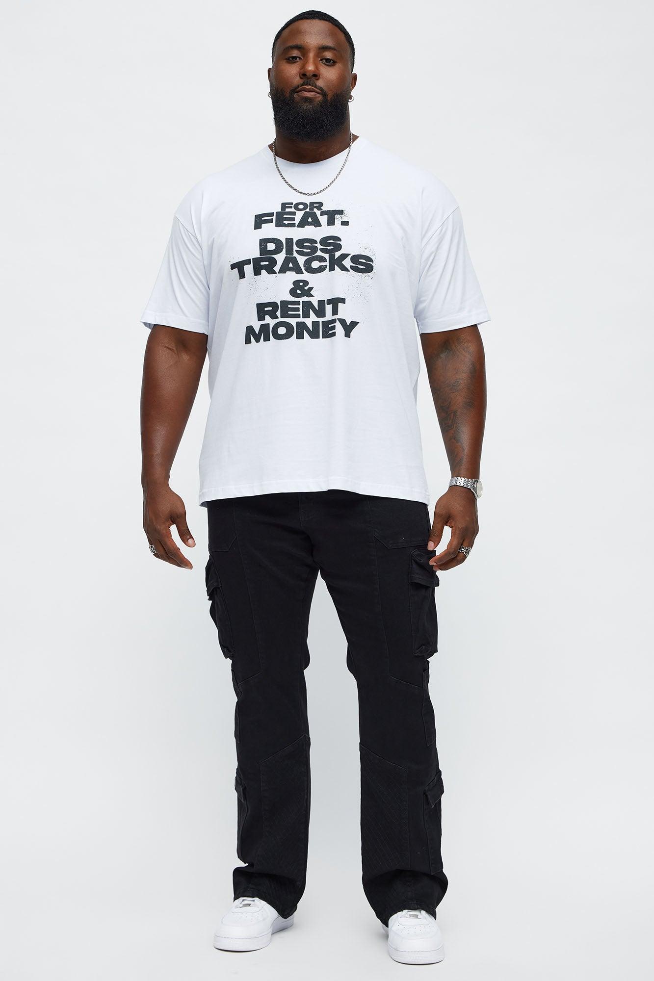 Rap Like Rent Is Due Short Sleeve Tee - White Male Product Image