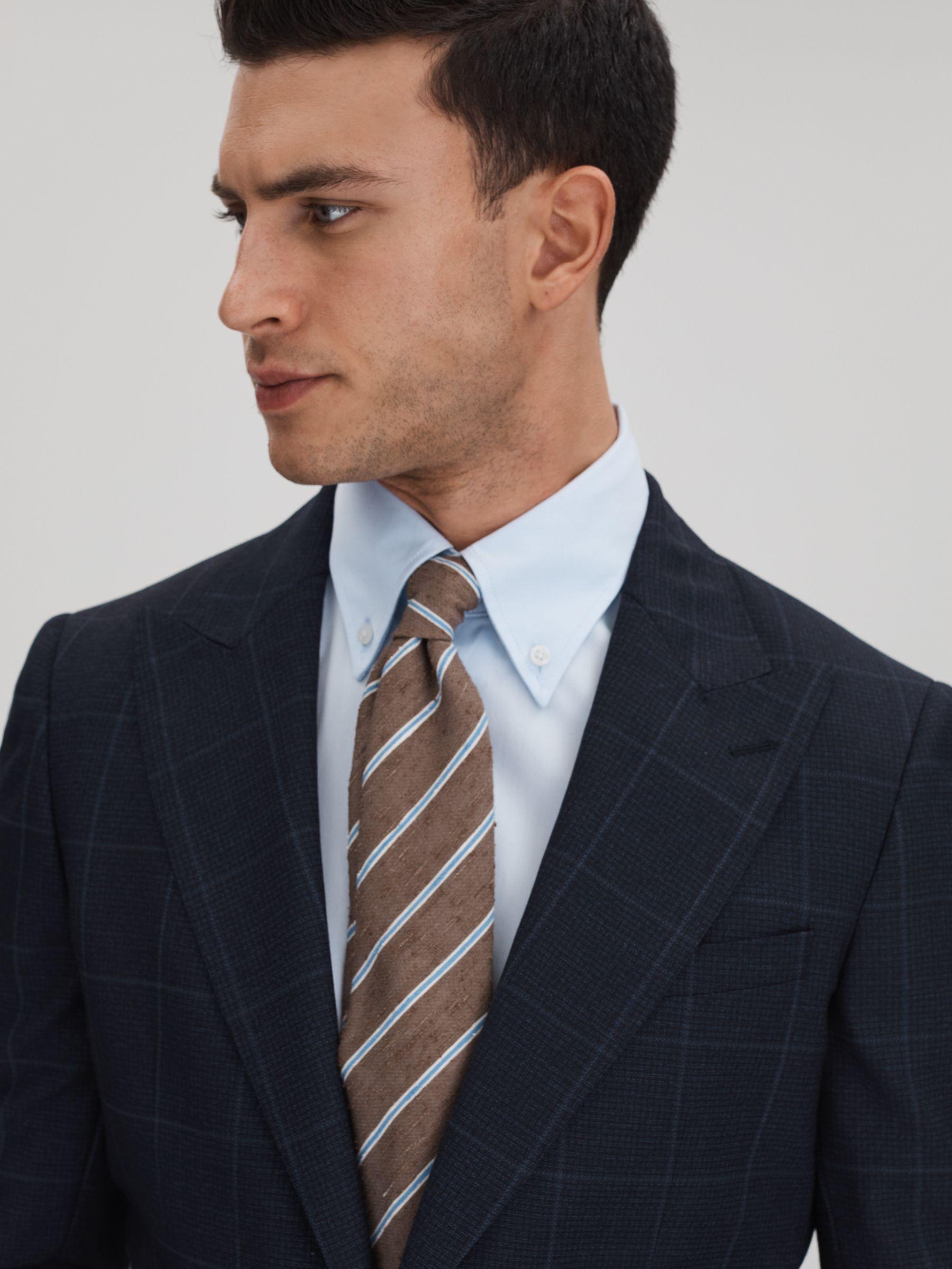 Klink Navy Wool Check Single Breasted Slim Fit Blazer Product Image