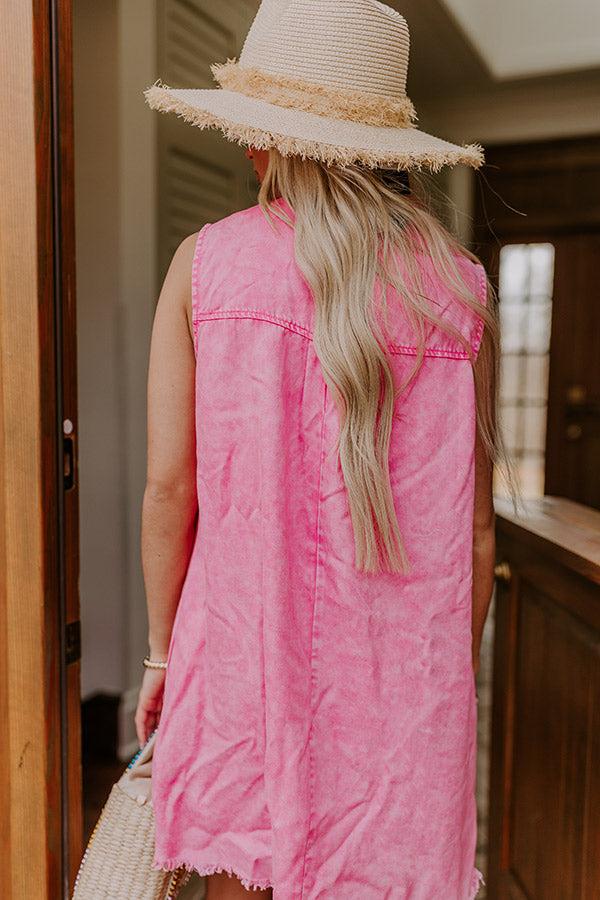 Park Days Ahead Vintage Wash Mini Dress in Pink Product Image