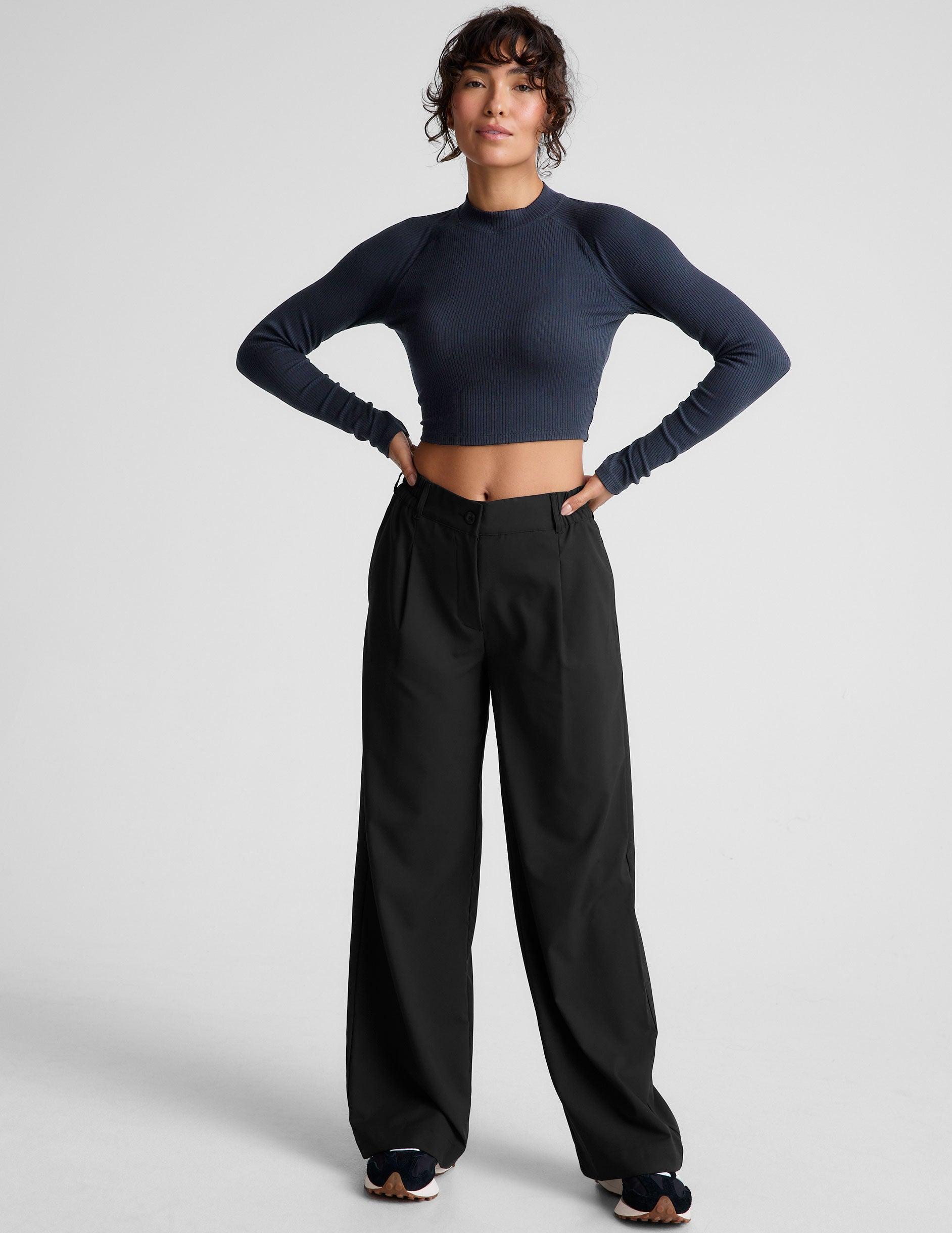 Contours Mock Neck Cropped Top Product Image