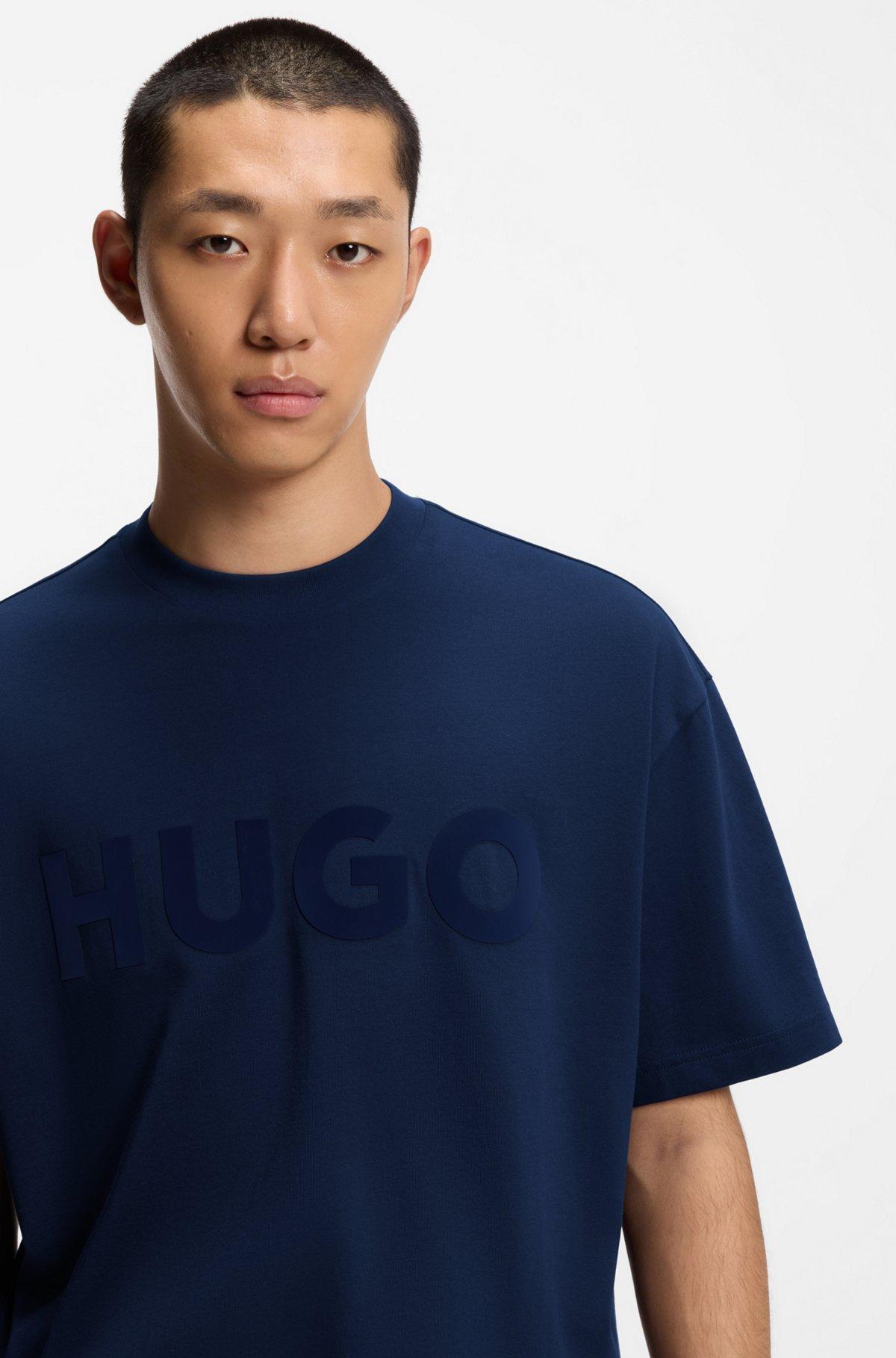 Oversized-fit T-shirt in cotton with reflective logo Product Image