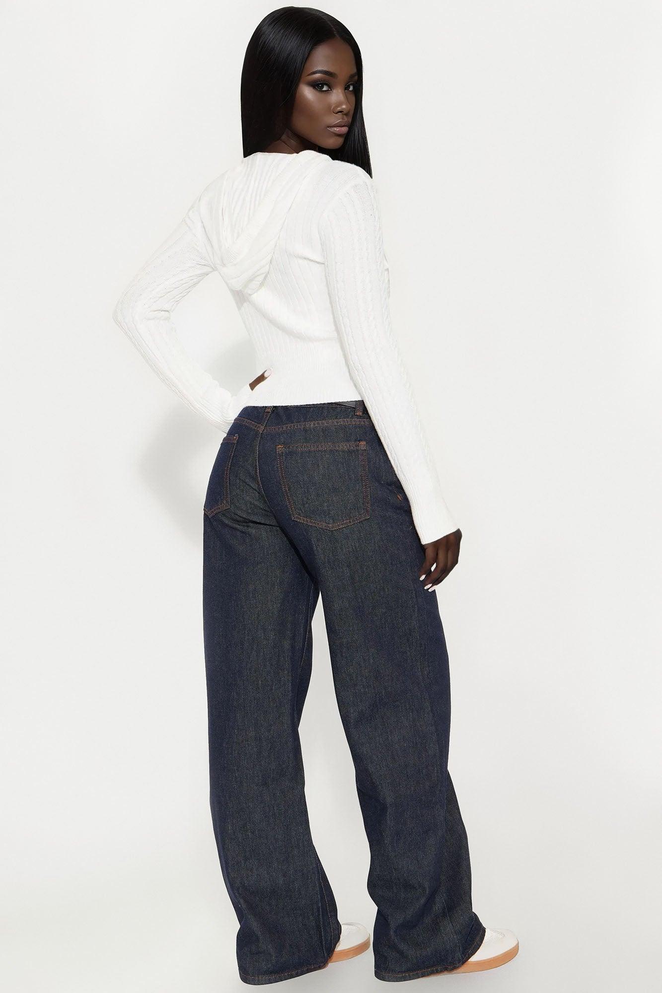 Kennedy Cable Knit Zip Front Hooded Sweater - Beige Female Product Image