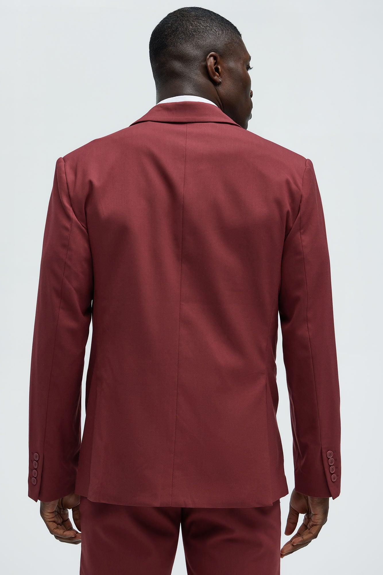 The Modern Stretch Suit Jacket - Burgundy Product Image