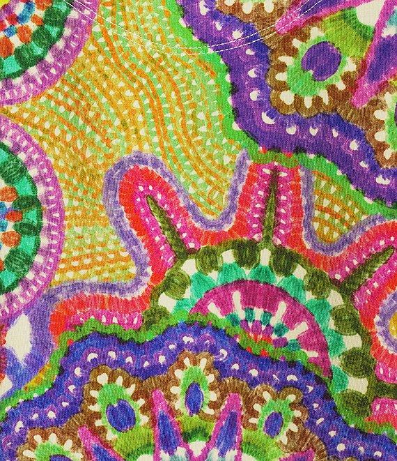 JOHNNY WAS The Janie Favorite Bamboo Knit Napperon Print V-Neck Short Sleeve Tee Product Image