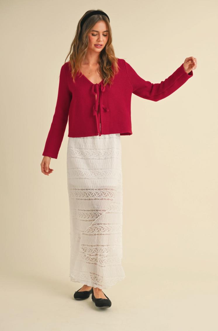 Knitted Tie Front Cardigan Product Image