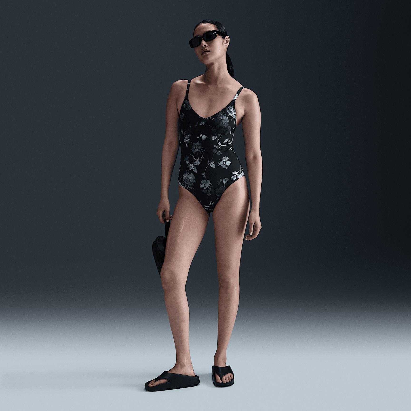 Nike Womens Swim V-Neck One-Piece | NESSF272-001 Product Image