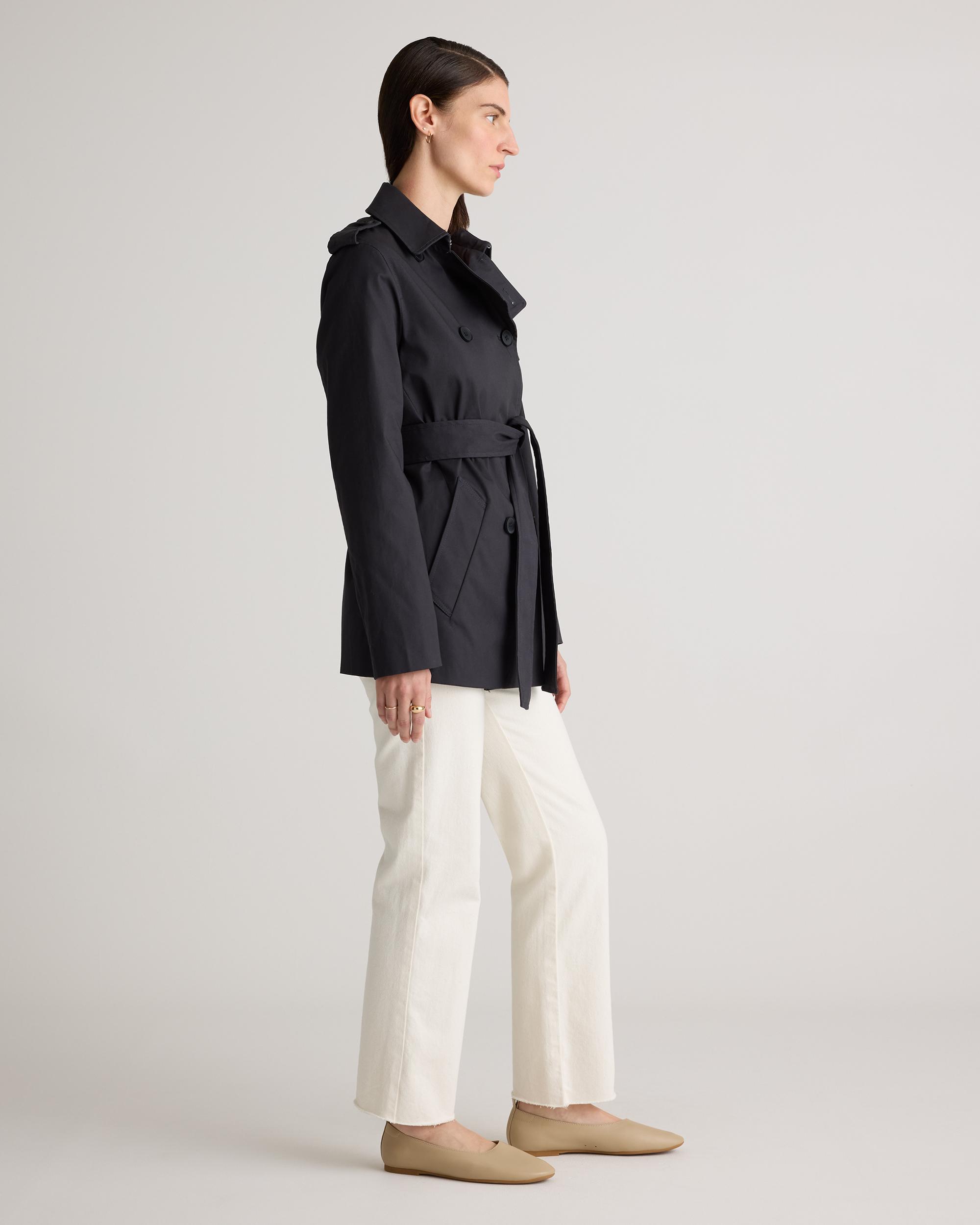 Quince | Women's Comfort Stretch Short Trench Coat Organic Cotton Product Image