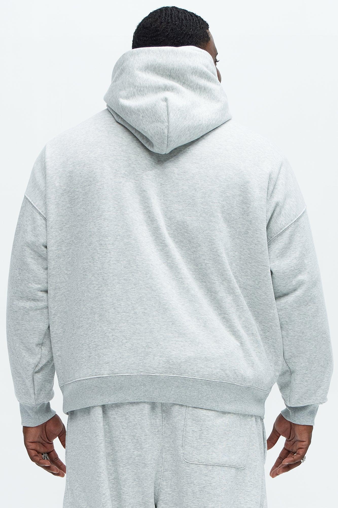 Tyson Oversized Heavyweight Hoodie - Heather Grey Product Image
