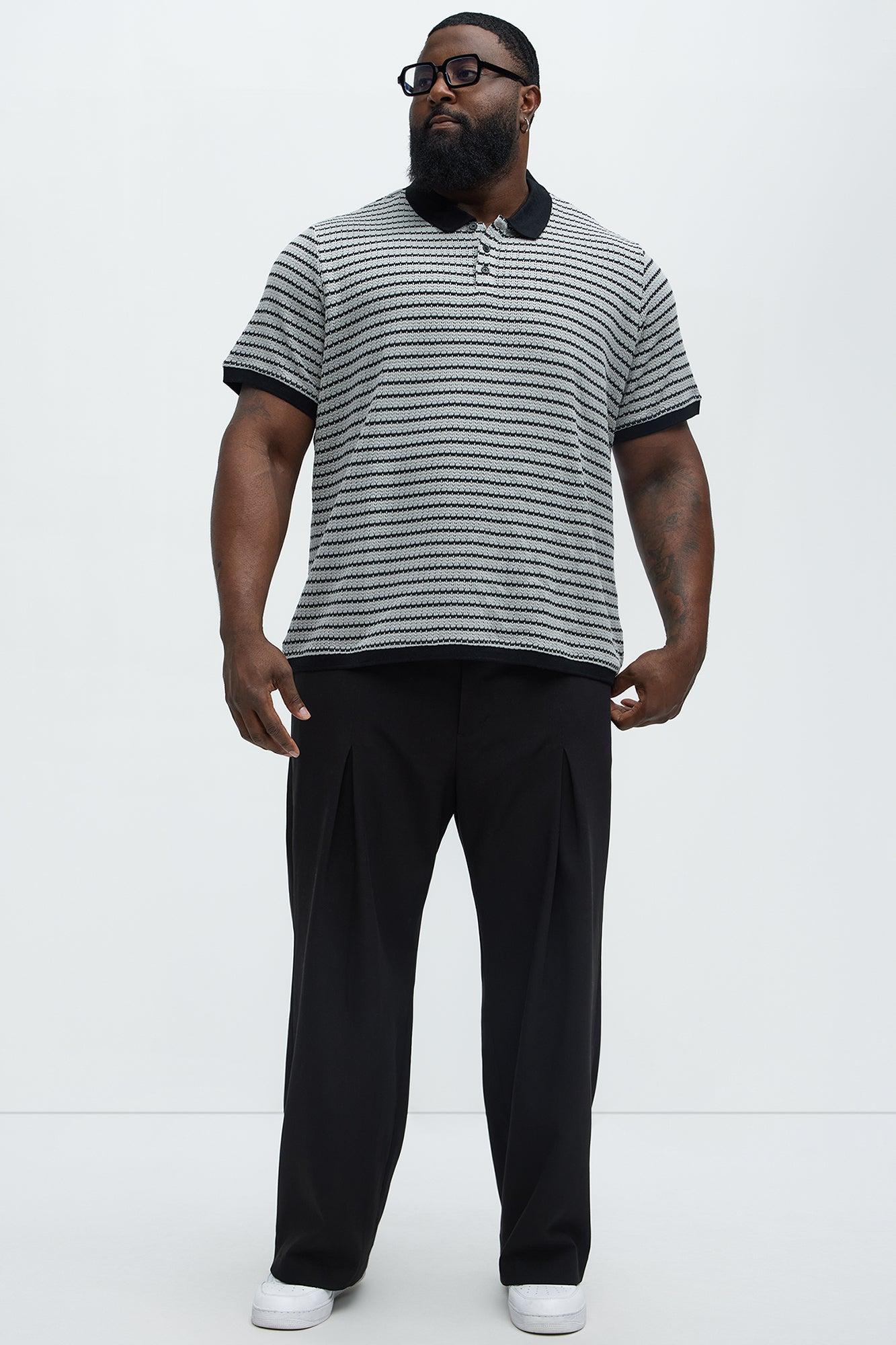 Blake Textured Striped Polo - Grey/combo Product Image