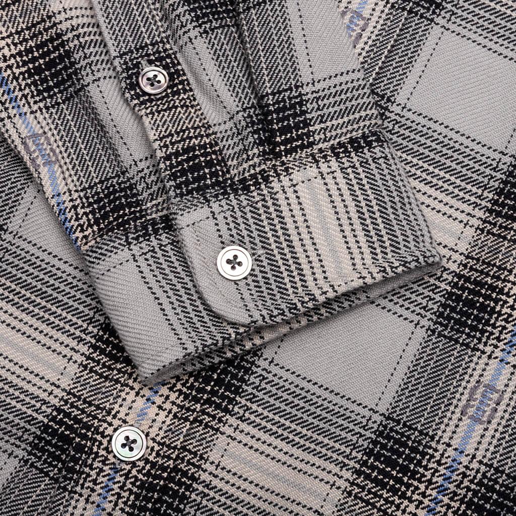 Motif Plaid Shirt - Grey Male Product Image