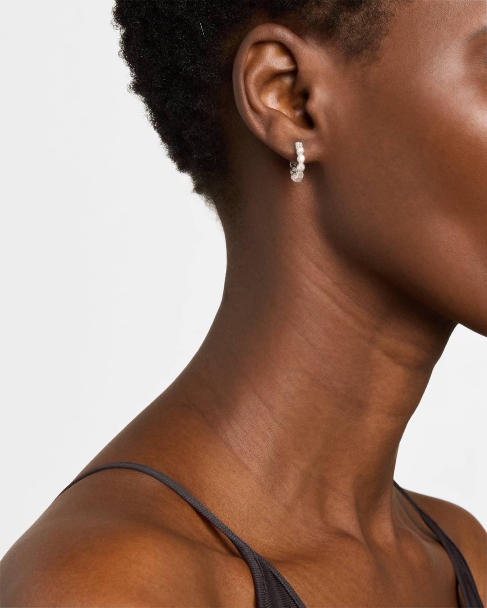 14K Gold Diamond Huggie Earrings, 15mm Product Image