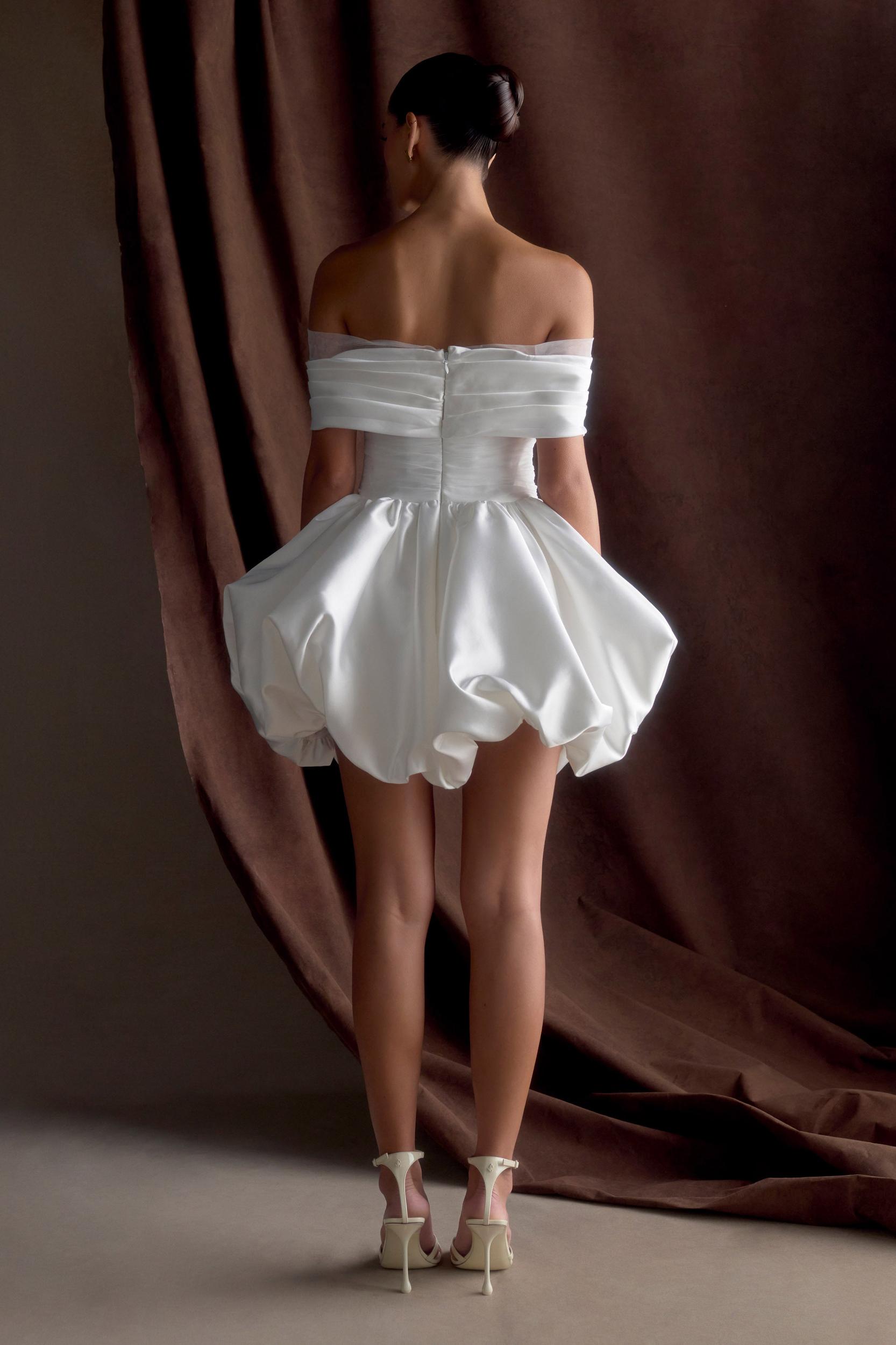 Lauretta Off Shoulder Mini Dress - White Product Image