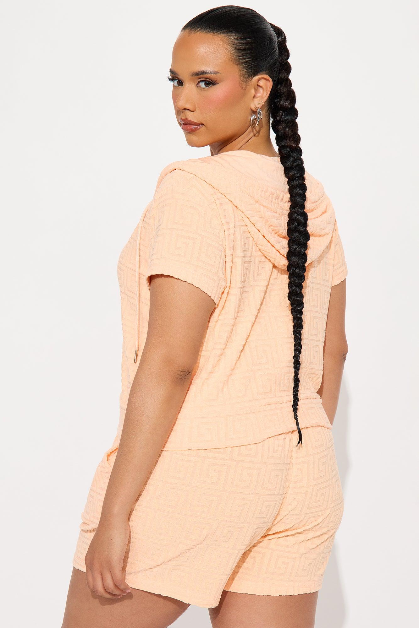 Elyna Terry Cloth Short Set - Peach Product Image