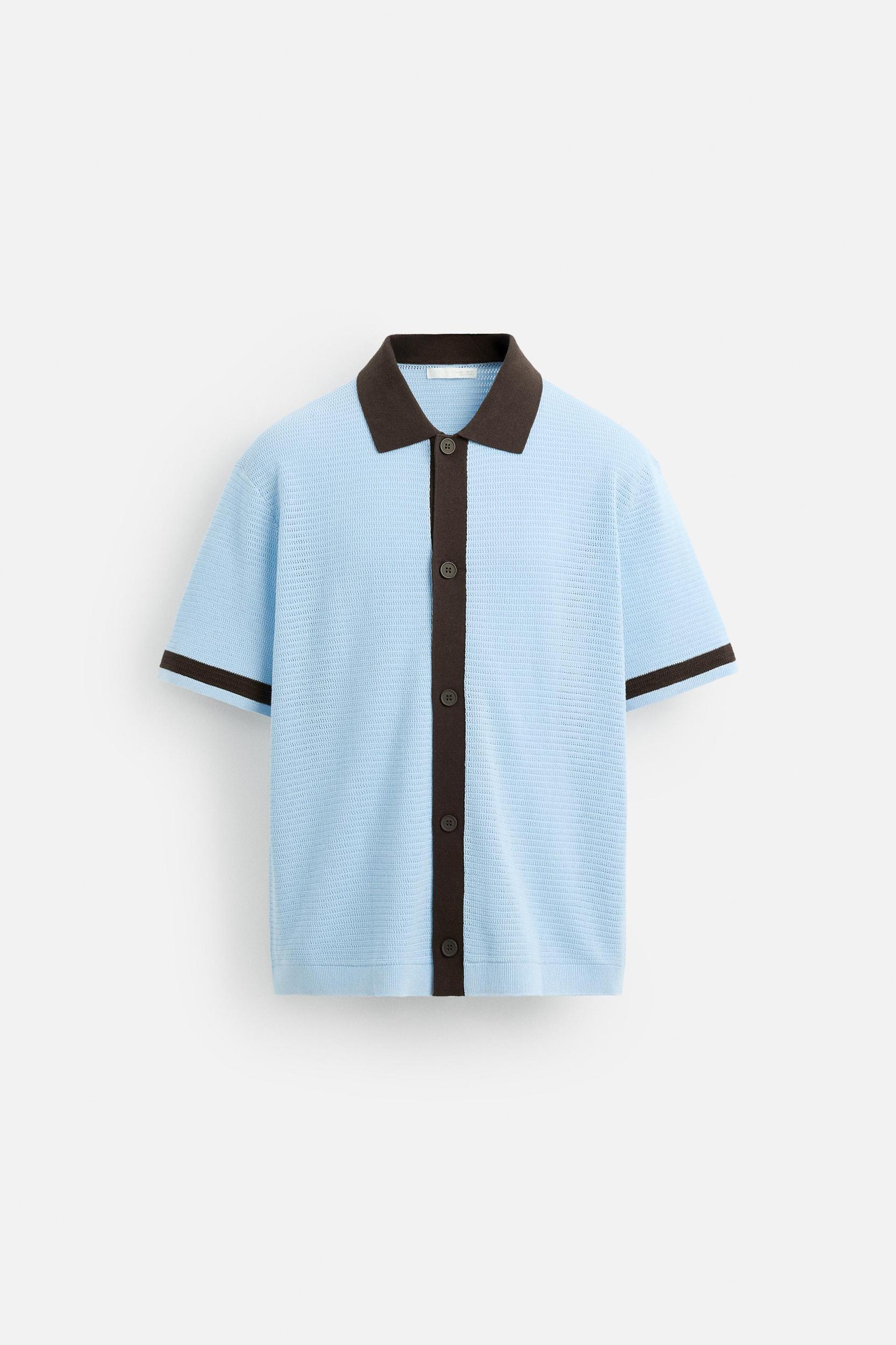 CONTRAST KNIT SHIRT Product Image