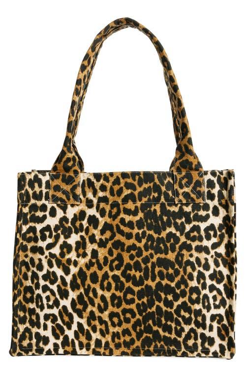 large leopard-print canvas tote bag Product Image