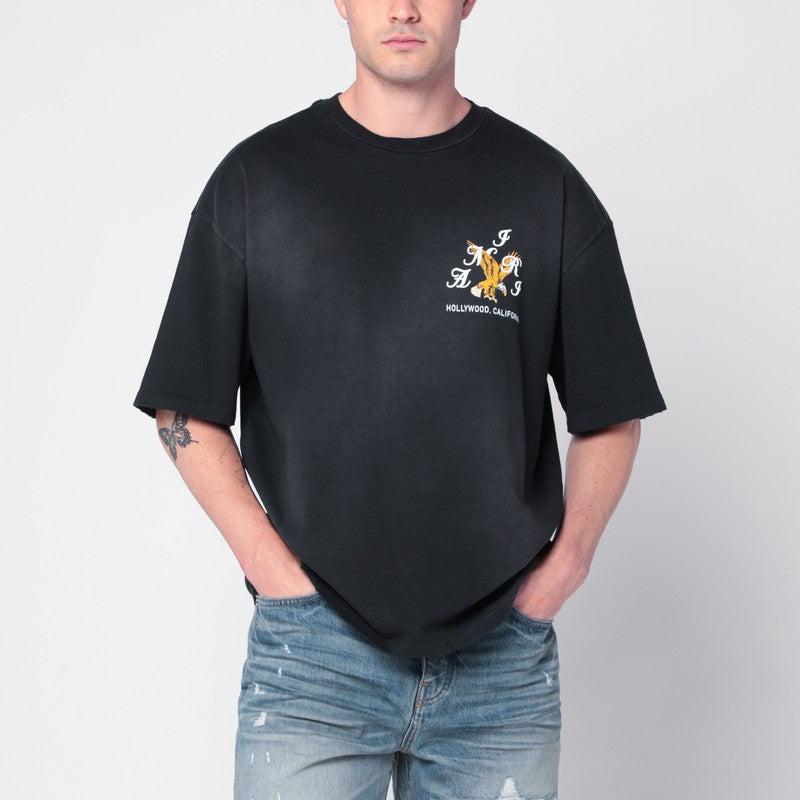 Black 'AMIRI' Eagle Oversized T-shirt Product Image