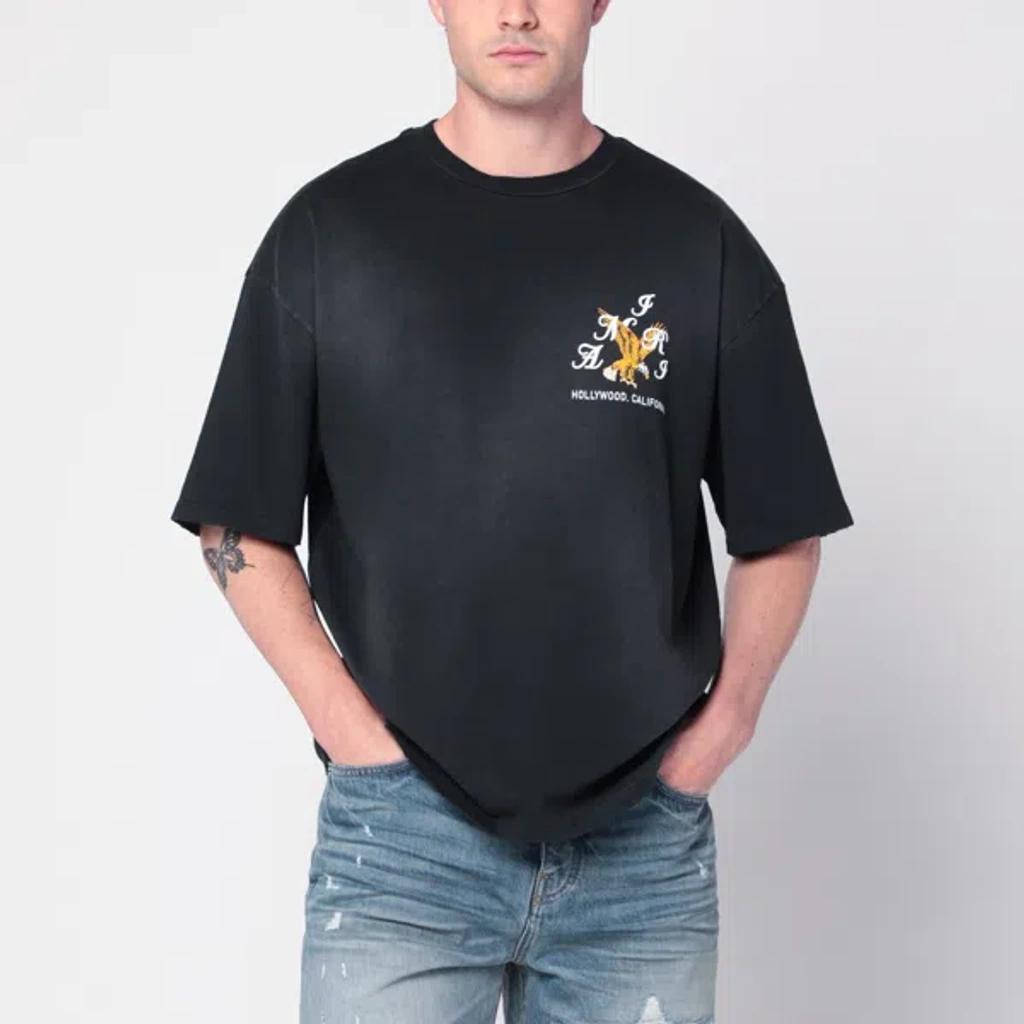 Black 'AMIRI' Eagle Oversized T-shirt Product Image