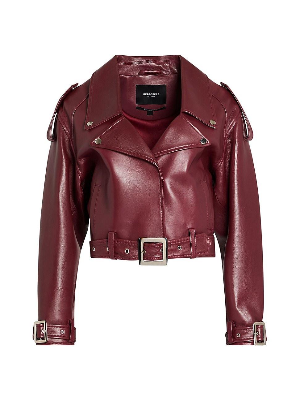 Womens Einsley Leather Jacket Product Image