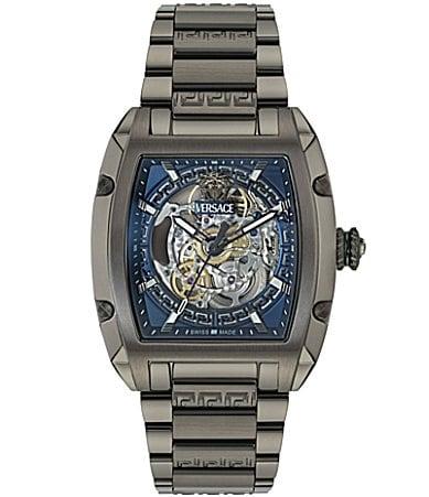 Versace Mens Dominus Skeleton Automatic Stainless Steel Bracelet Watch Product Image