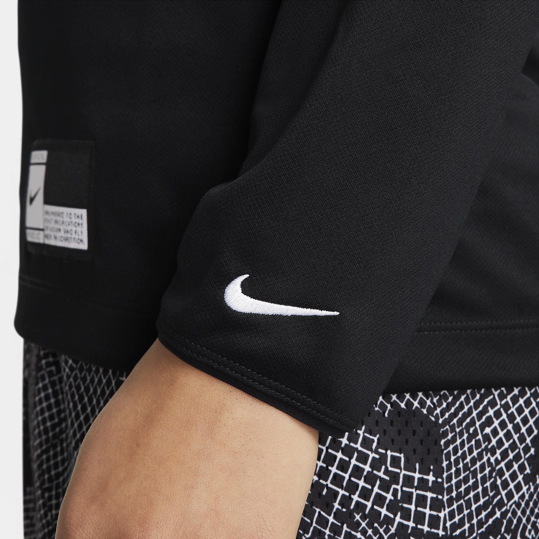 Nike Womens Nike Dri-Fit L/S Pregame Top - Womens White/Black/White Product Image