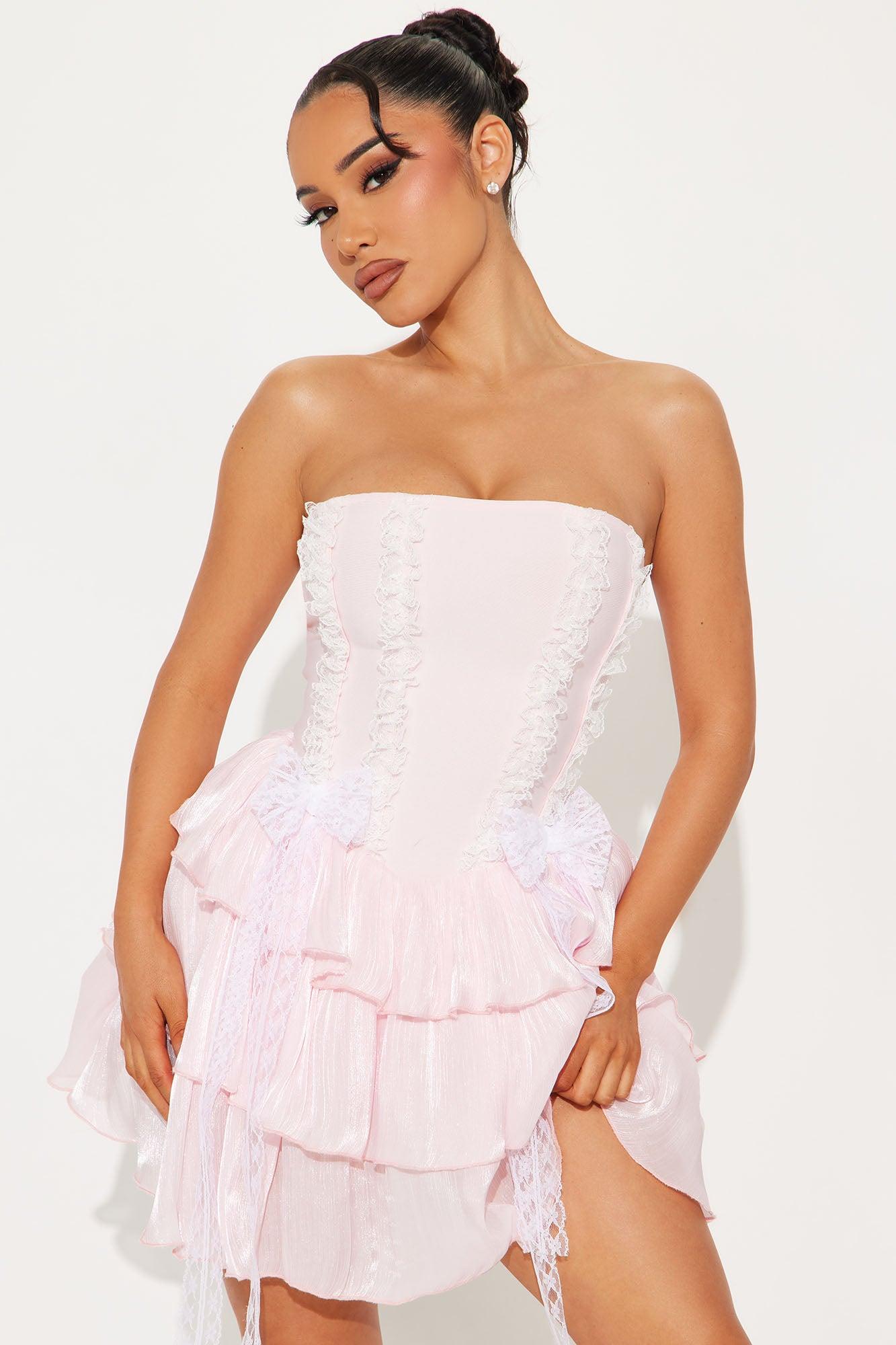 Real Life Doll Bandage Mini Dress - Pink Product Image