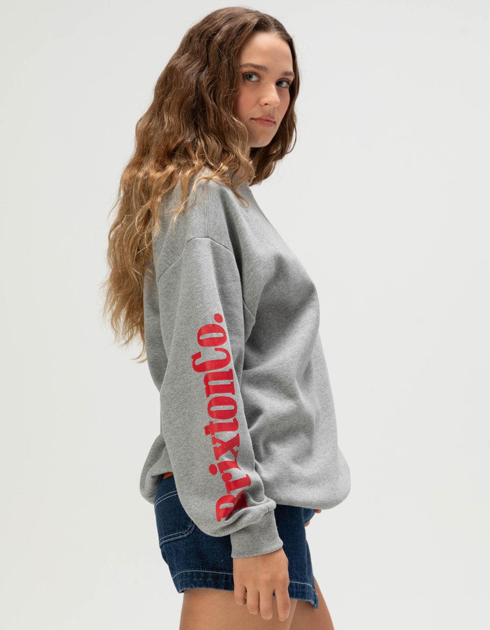BRIXTON Inwood Womens Oversized Crewneck Sweatshirt - HEATHER GRAY Product Image
