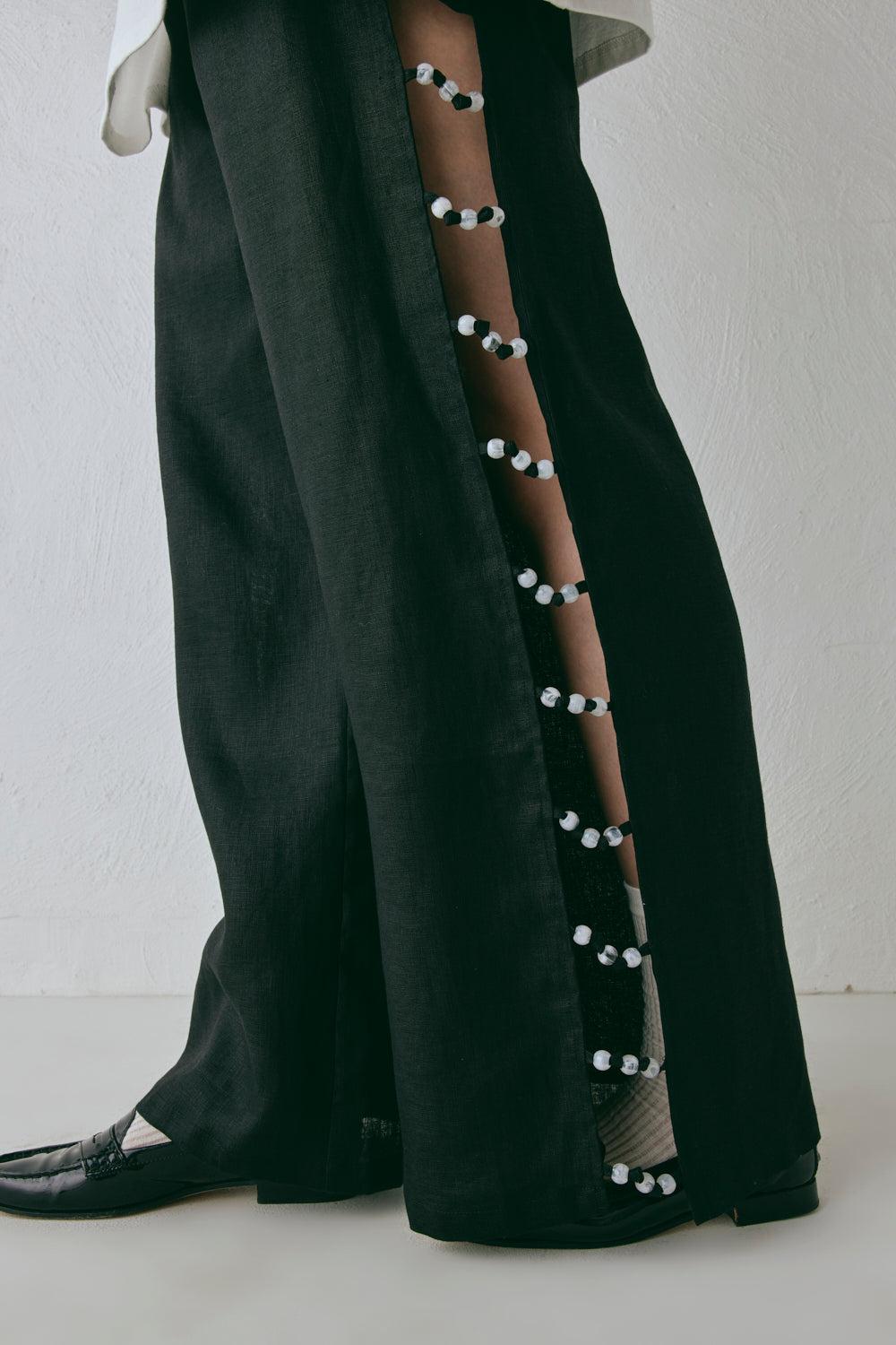 Tia Linen Pants Black Product Image