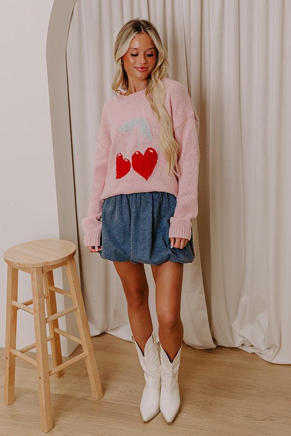 Sweet Like Cherry Pie Knit Sweater Product Image